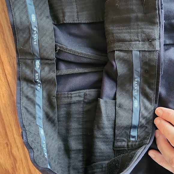 Savane, Men's Dress Pants, Navy Blue, 38 Waist, 32 Length, 100% Cotton - Picture 3 of 7